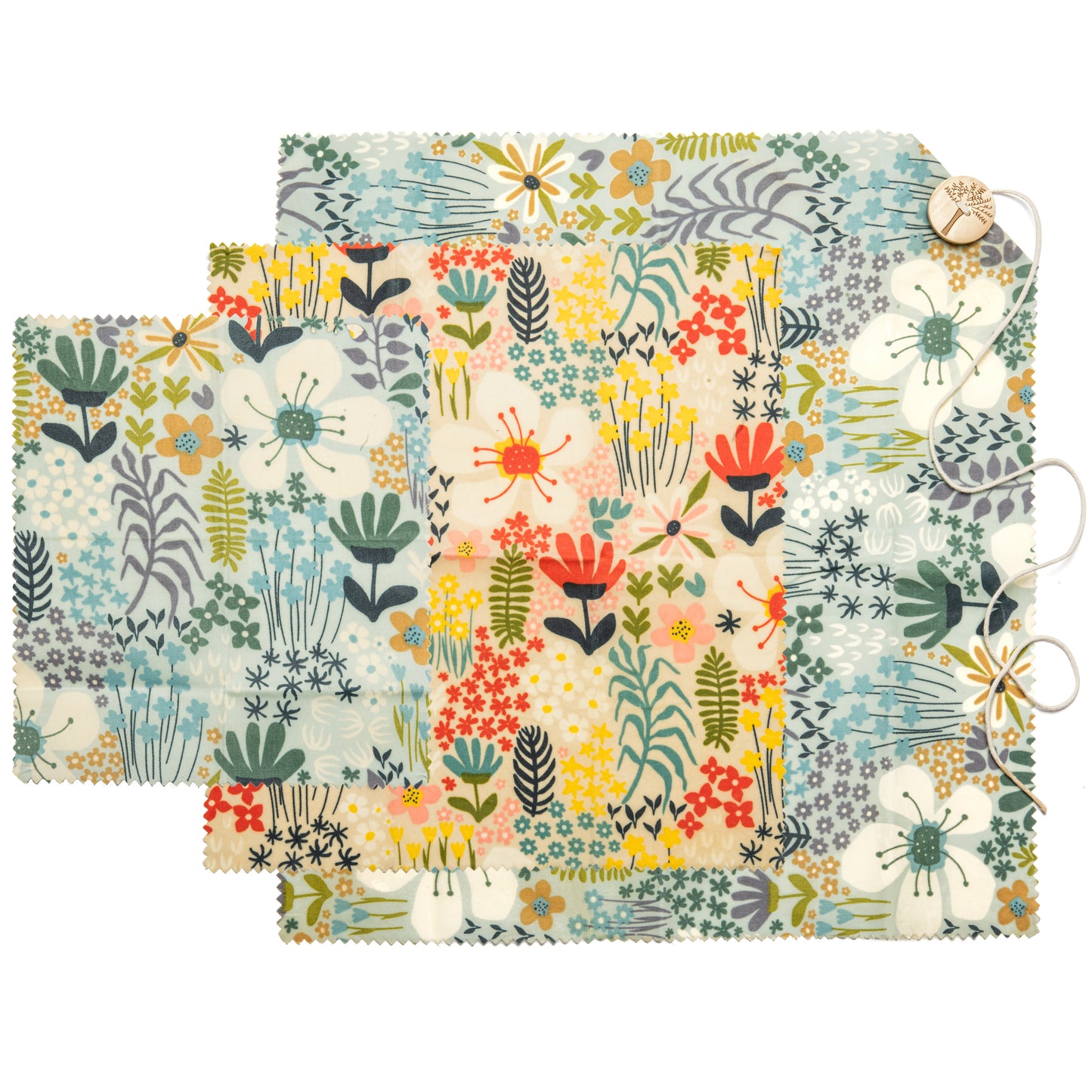 Reusable Beeswax Wraps 9-pack with Produce bag and 2 Beeswax Bars