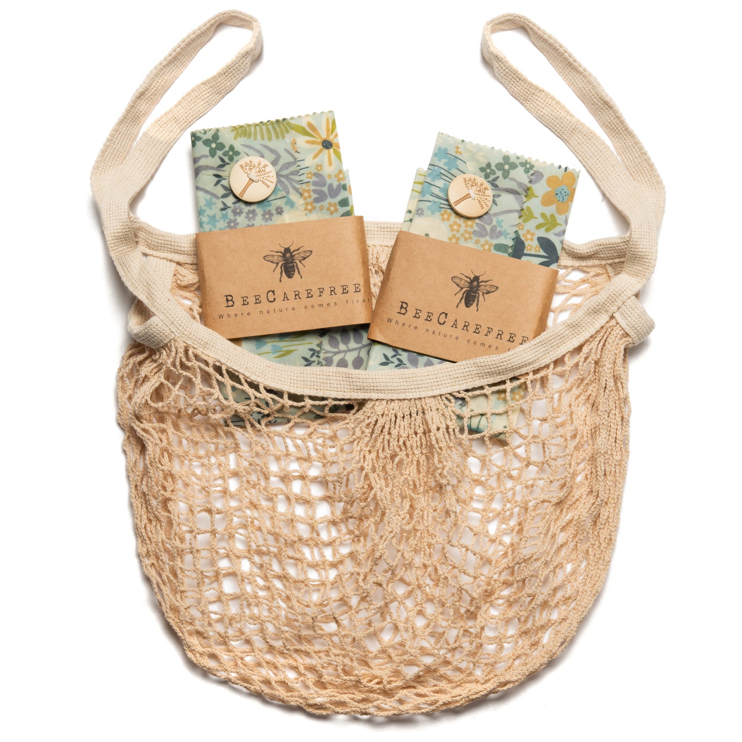 Reusable Beeswax Wraps 9-pack with Produce bag and 2 Beeswax Bars